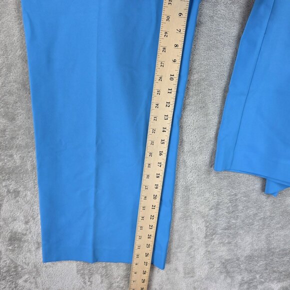 Mango Wide Leg Pants Womens Size 12 Blue High Waist 312FARRITO Work Trousers - Picture 4 of 13